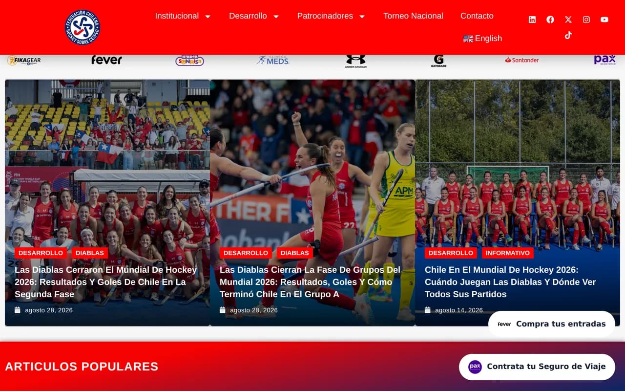 Screenshot van de bondssite
