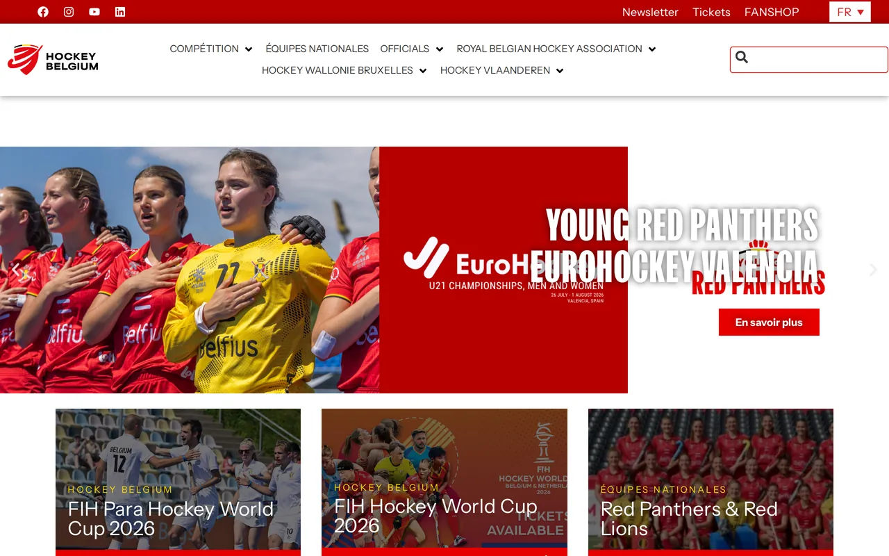 Screenshot van de bondssite