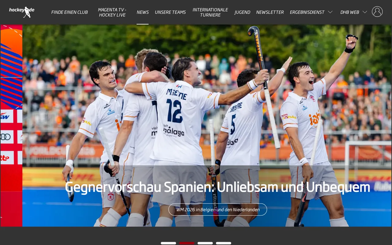Screenshot van de bondssite
