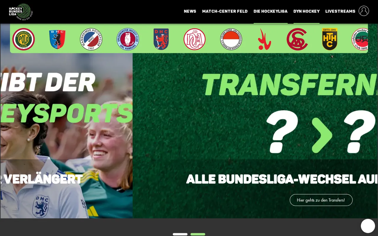 Screenshot van de competitiesite