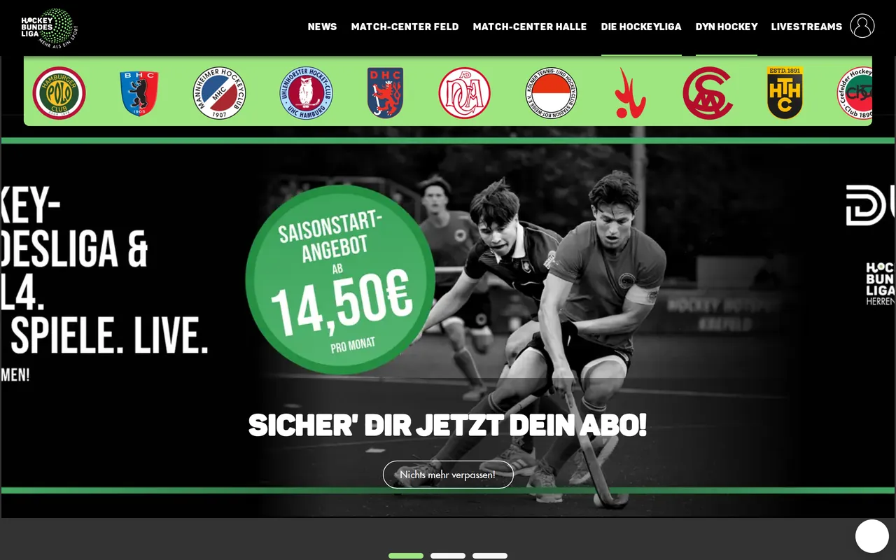 Screenshot van de competitiesite