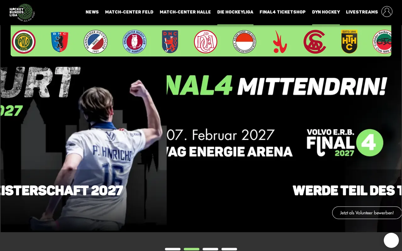 Screenshot van de competitiesite