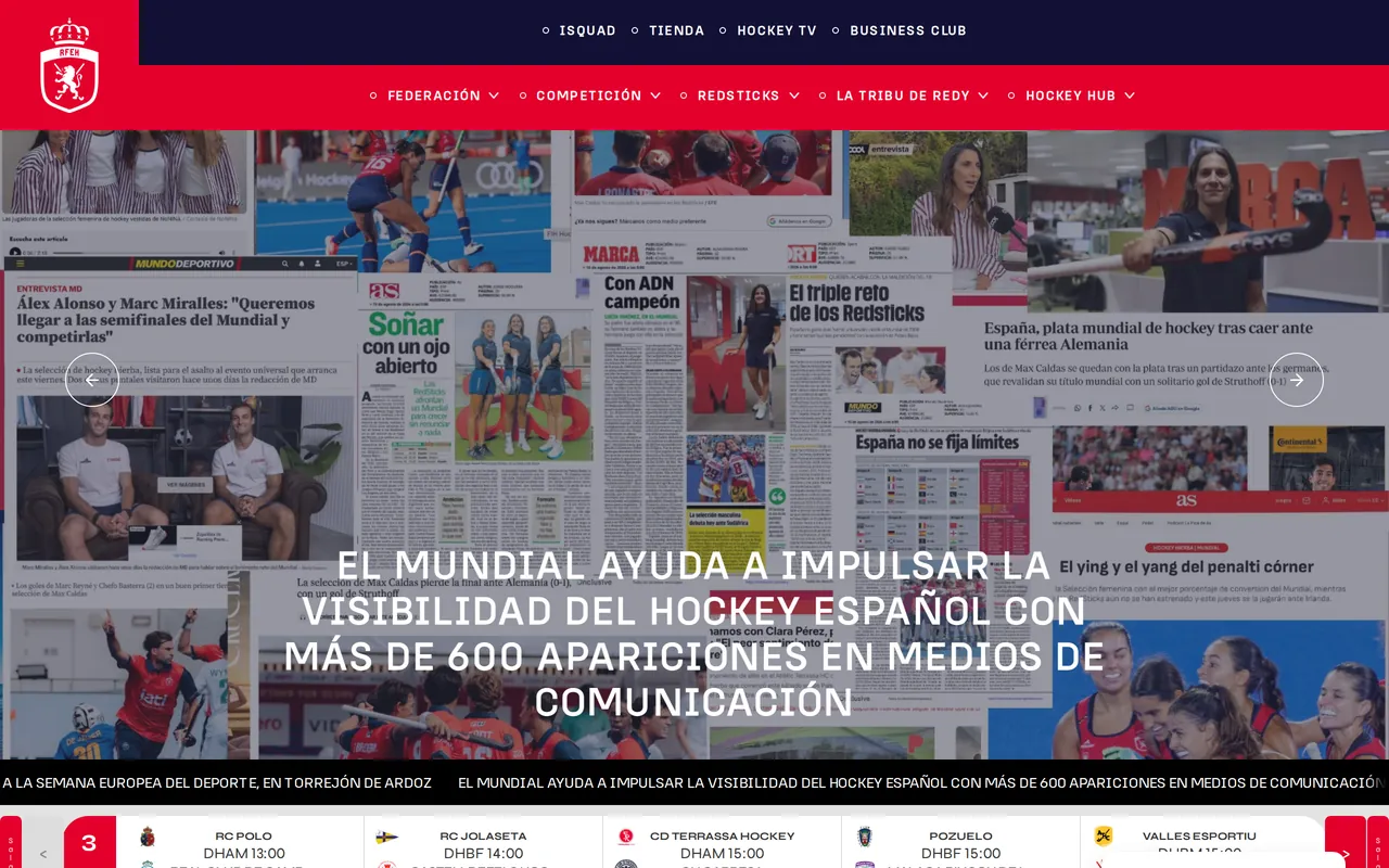 Screenshot of the federation site
