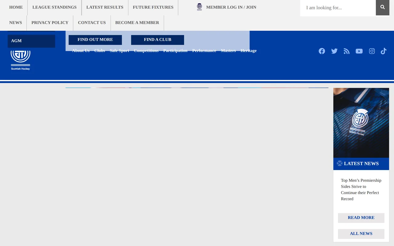 Screenshot van de bondssite