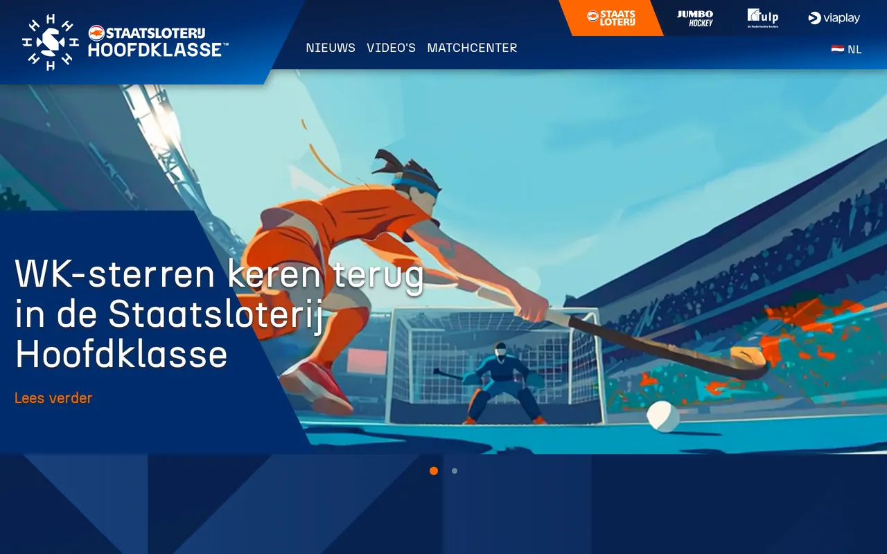 Screenshot van de competitiesite