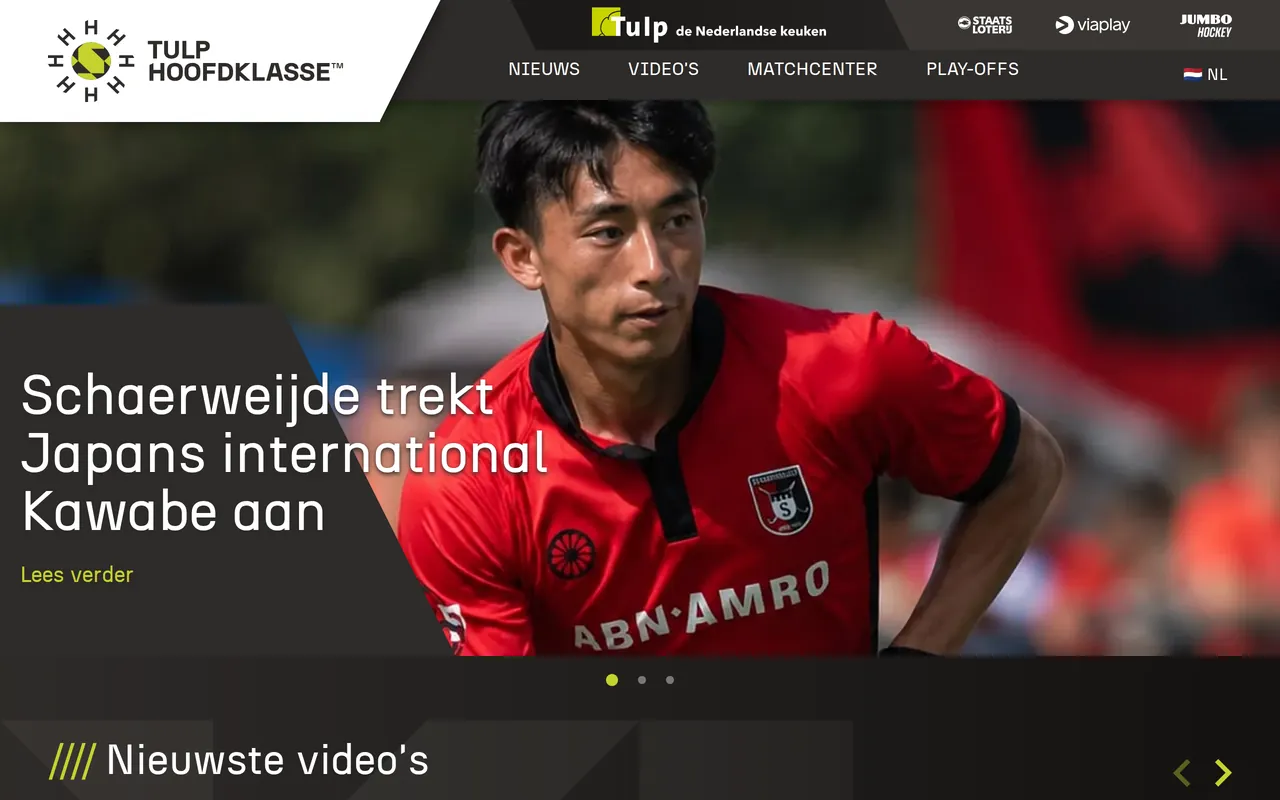 Screenshot van de competitiesite